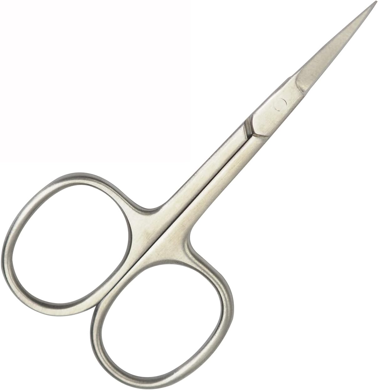 Ideal Tek straight cuticle scissors front view showing sharp stainless steel blades