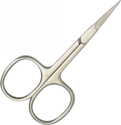 Ideal Tek straight cuticle scissors front view showing sharp stainless steel blades