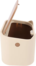 Saluaqui compact cat waste bin with press lid open