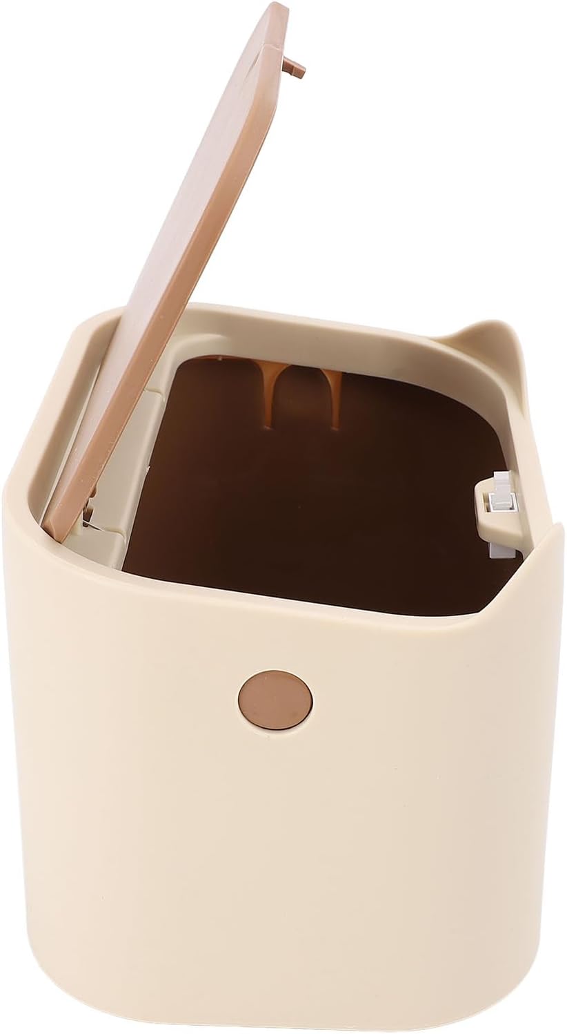 Saluaqui compact cat waste bin with press lid open