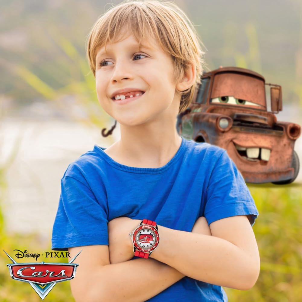 Imported Disney Cars kids red watch dial with easy to read numerals.