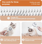 One-click self-cleaning pet brush releasing collected cat fur