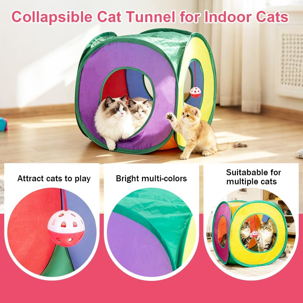 Retro Shaw 33 piece cat toy bundle highlighting flexible plastic springs and jingle bell balls for indoor chasing.