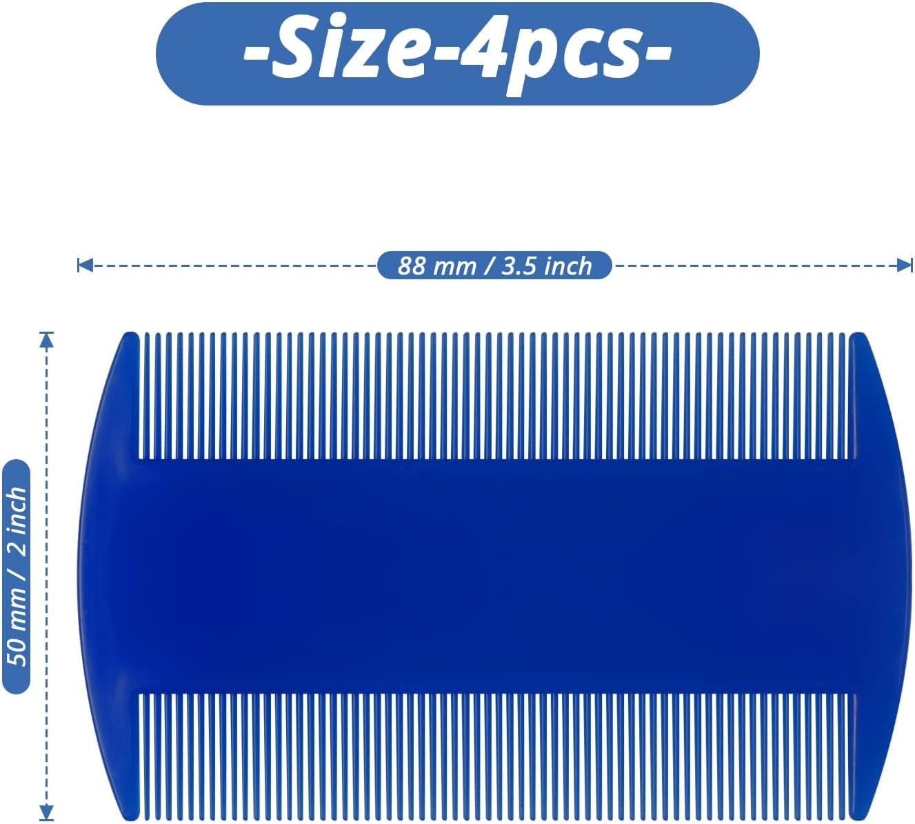 Close up of MoHern double sided pet flea comb teeth
