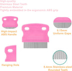 Juwantu pet grooming set showing blue and pink handles for dogs and cats