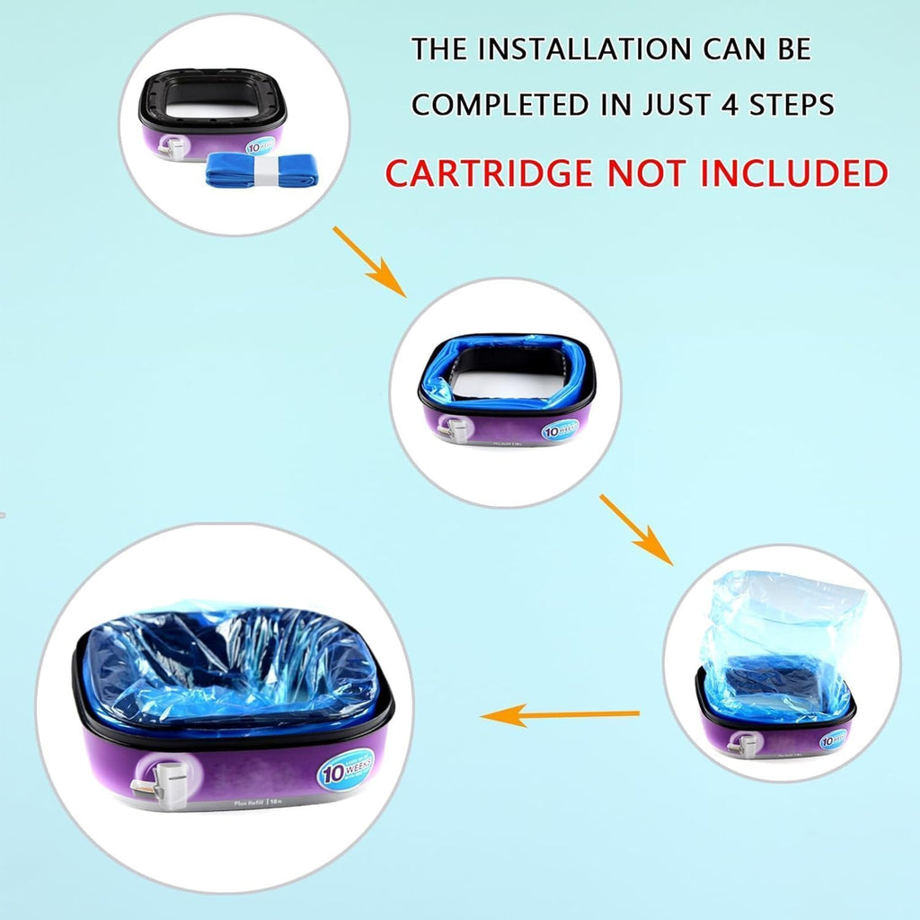 Close up view of the durable tear resistant cat waste refill film.