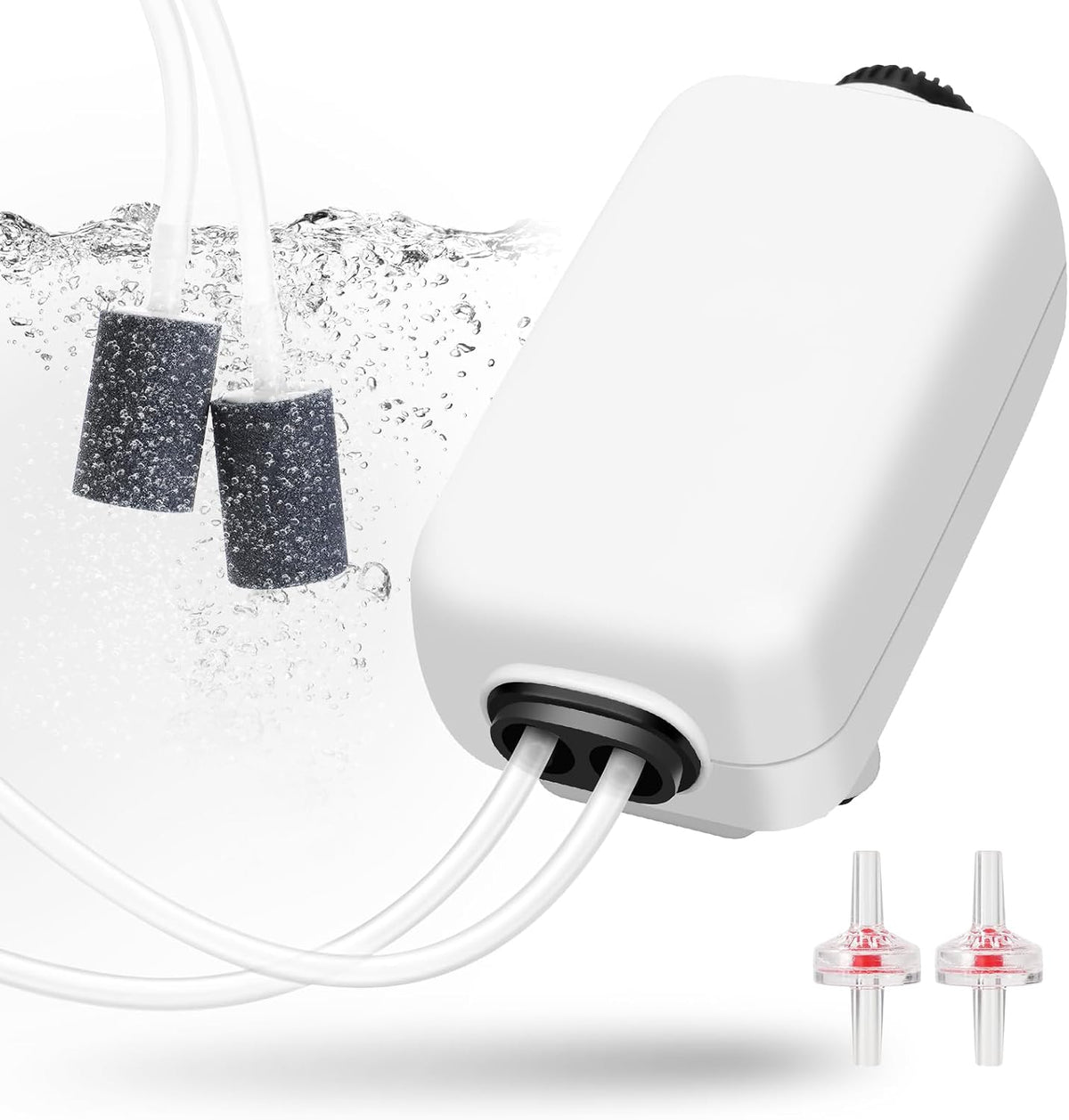 Aquaneat aquarium air pump dual outlet front view