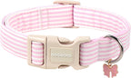 DOGWONG Girl Dog Collar for Small Dogs, Pink Checked Dog Collars, Pink Checked Dogs Collars for Small Medium Dogs, Neck 11-16 inches - Image 11
