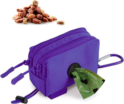 Dog Poop Bag Holder for Leashes, Black Doggie Waste Bag Dispenser and Treat Holder, with Carabiner Hook and Poop Bag Clip, Used Waterproof Wear-Resistant Fabric and 2 Zippered Pouches for Walking - Image 9