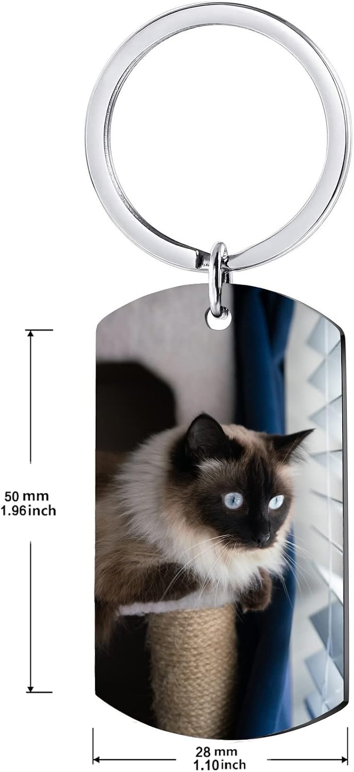 Funnylife Custom Cat Photo Memorial Keychain Pet Memorial Gifts for Cats - Image 4