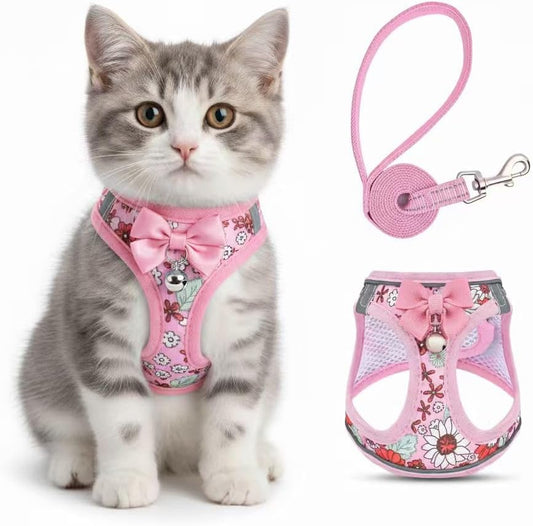 SALFSE escape proof cat harness pink front view