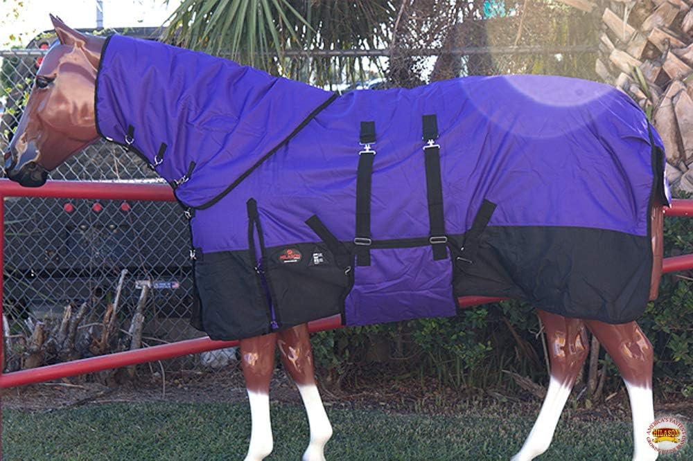 Hilason twelve hundred denier equestrian blanket with neck cover close up