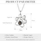 OPALSTOCK dog cat paw pendant silver variant displaying the central projection stone