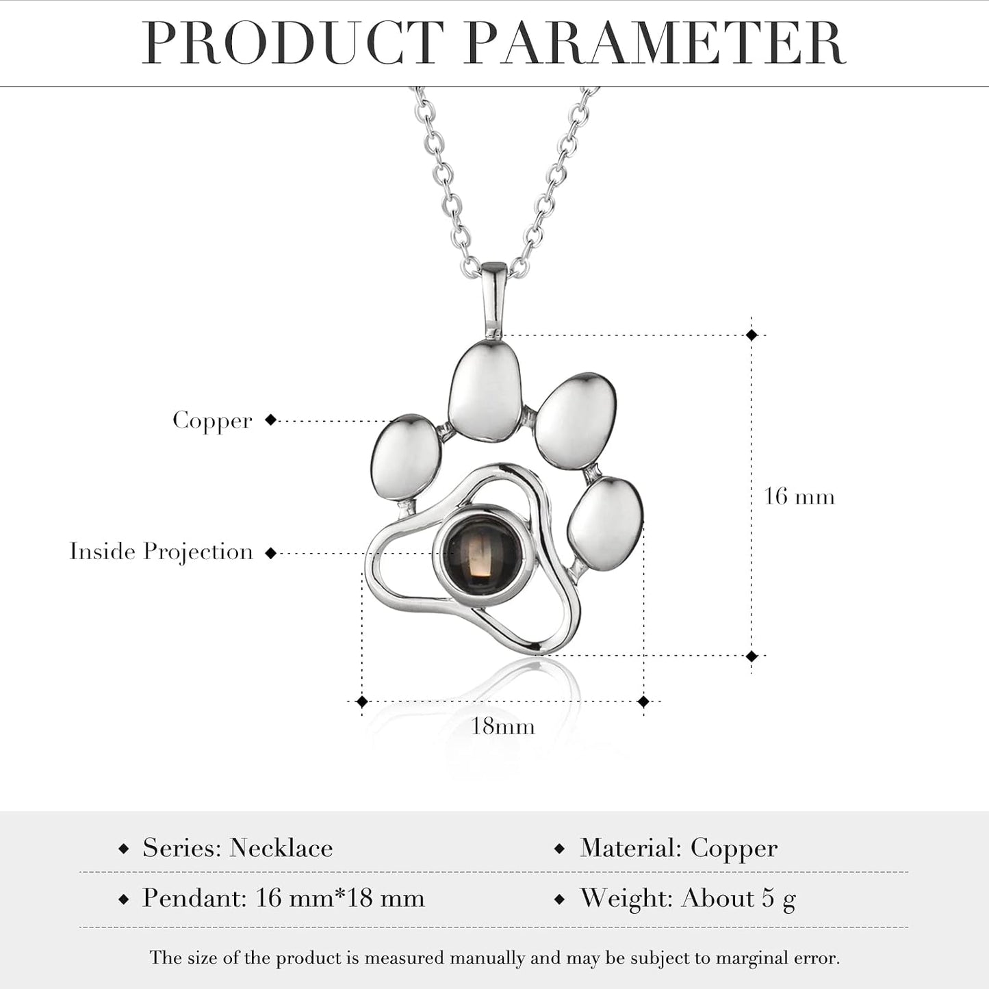 OPALSTOCK dog cat paw pendant silver variant displaying the central projection stone