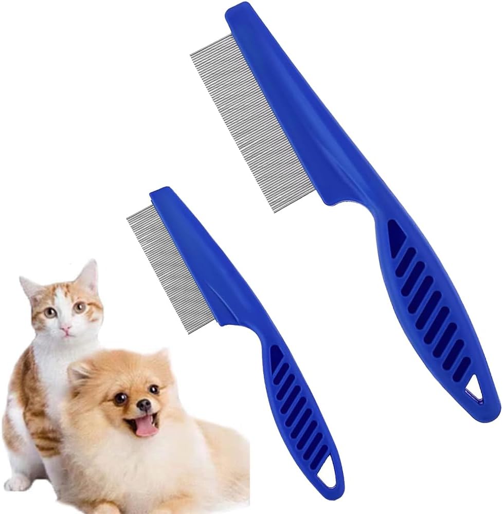 Nadusep pet grooming brush with ergonomic plastic handle being used for detailing dog face fur