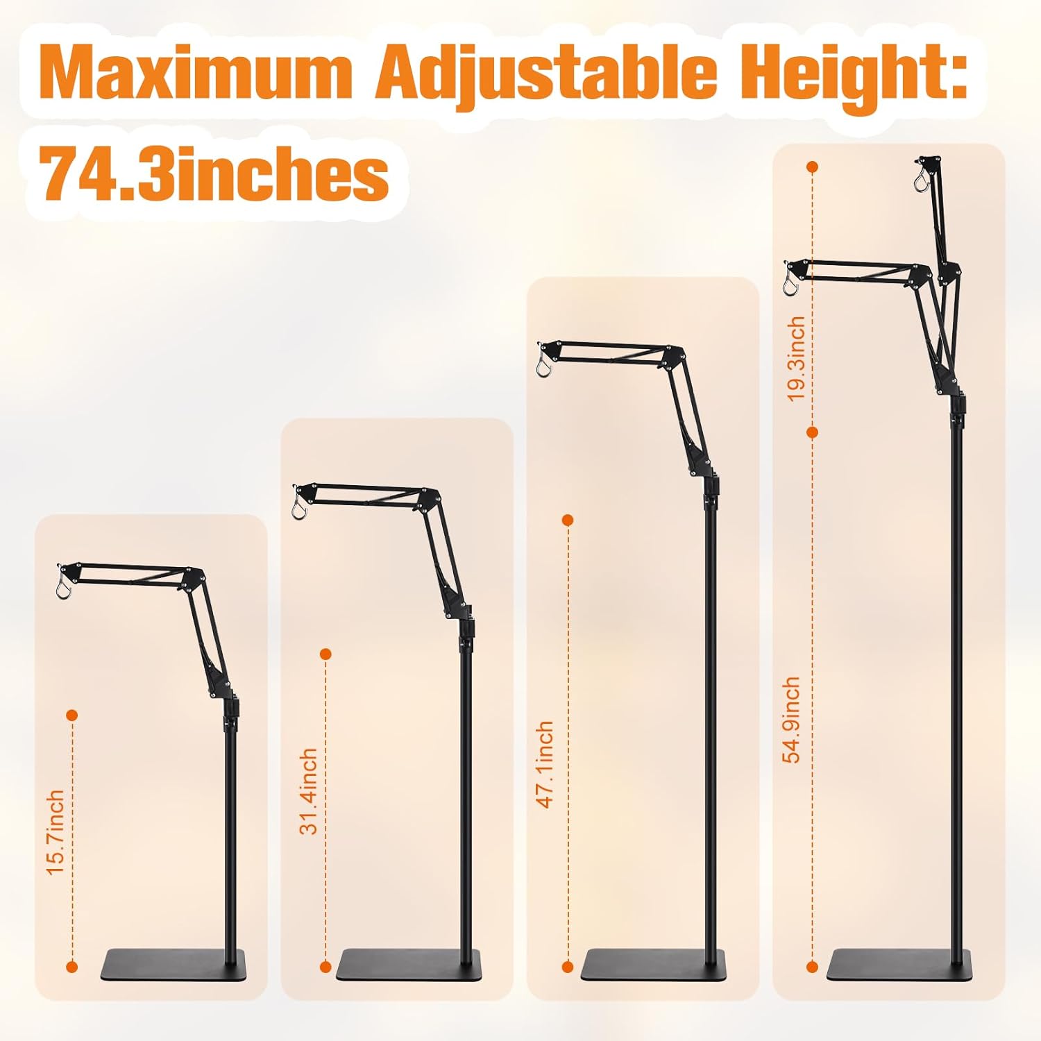 Close-up of the 360-degree rotating dual flexible brackets on the DXOPHIEX stand.