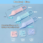 Ten pieces of replaceable food-grade silicone nipples included in the pink nursing kit.