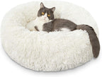 Cat Beds for Indoor Cats - Cat Bed Washable 20/24 inches, Dog Beds for Small Medium Dogs, Anti Anxiety Round Fluffy Plush Faux Fur Pet Bed, Thick Bottom (Pink, Medium) - Image 11
