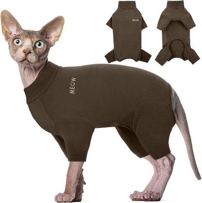 ROZKITCH Sphynx Cat Pajamas Christmas, Breathable Soft Cat Jumpers for Cats Only, Coat with Four Legs, Warm Sweater T-Shirt Pajamas Jumpsuit Vest Cornish Rex Devon Rex Peterbald Red XS - Image 14