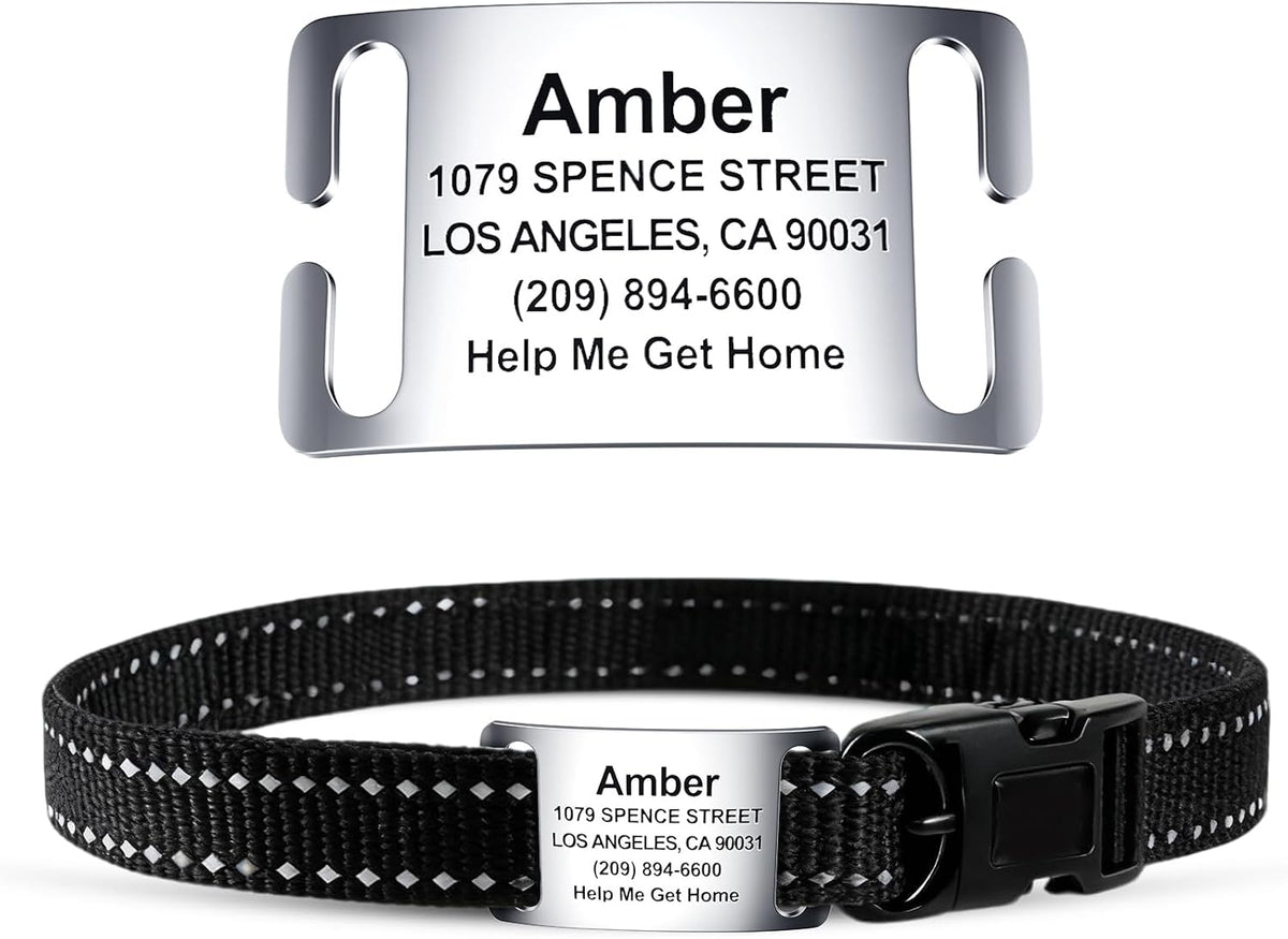 TechMark Dog Tags Personalized for Pets Custom ID Laser Deep Engraving Stainless Steel Ultra Durable, Polished Curved Rectangular Arch, Text ONLY for 3/8" Collars - Image 12