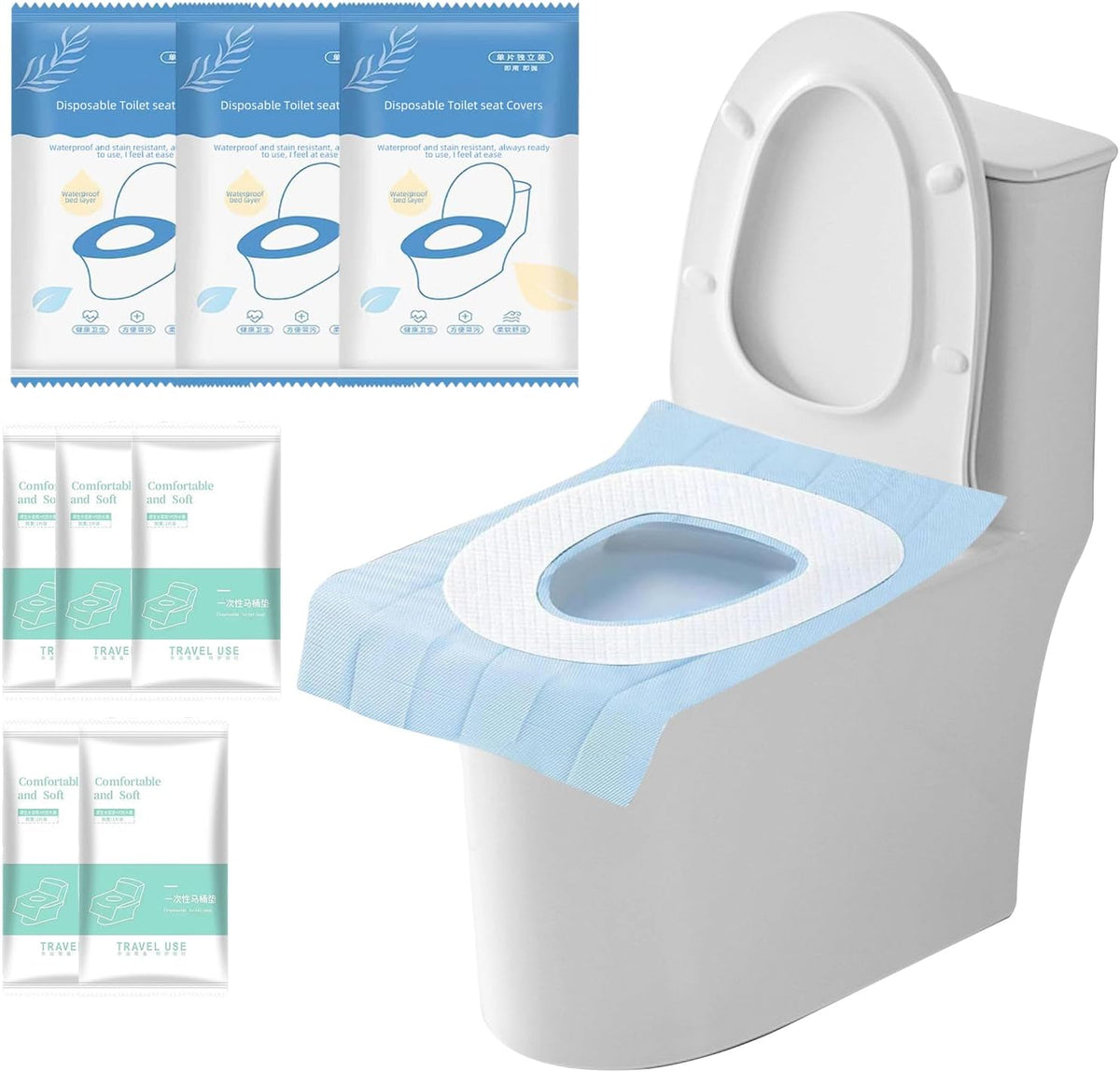 Mckanti disposable toilet seat covers front view of retail packaging