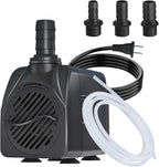 Zoronk auto shut off submersible pond pump front view showing adjustable flow control knob