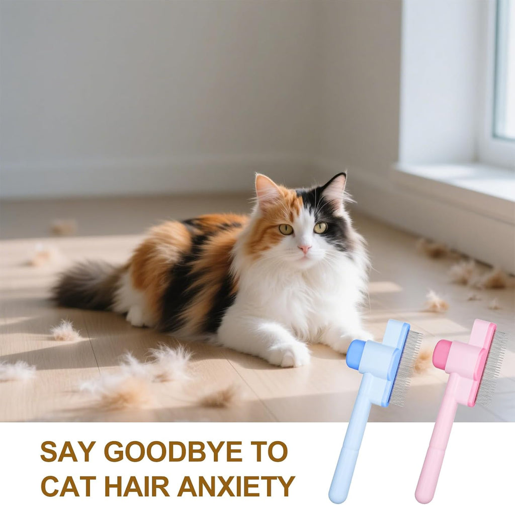 YBEATY indoor dog deshedding brush showing the rounded massage tips closely