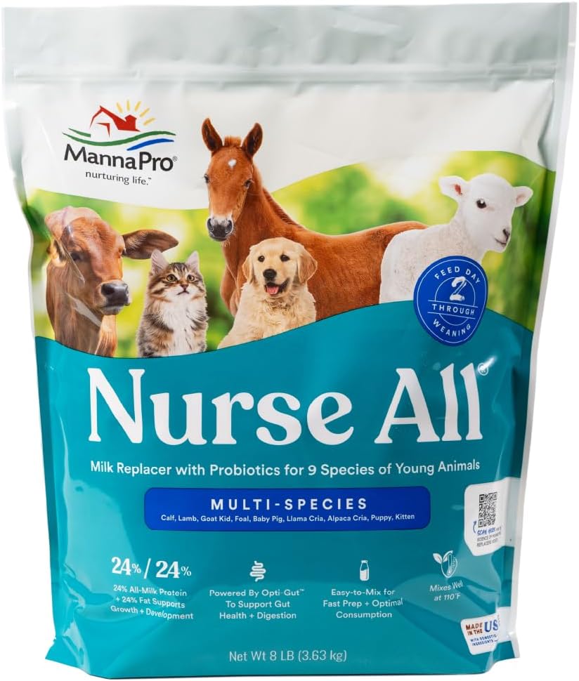 Manna Pro milk replacer product seal and brand logo