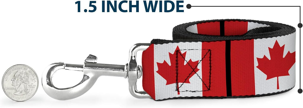 Lifestyle presentation of the Canada flag dog leash ready for walking
