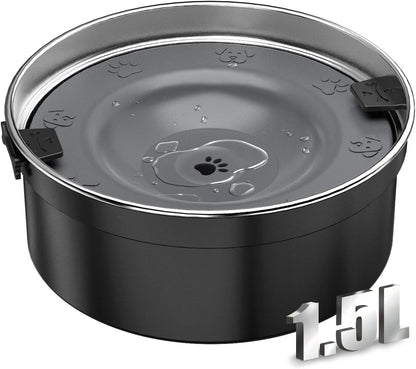 Dog Water Bowl No Spill, 1.5L/50oz Stainless Steel Slow Water Bowl for Dogs, Spill Proof Dog Bowl with Anti-Splash & Non-Slip, Slow Drinking Water Bowl Dispenser for Messy Drinkers (Blue) - Image 10