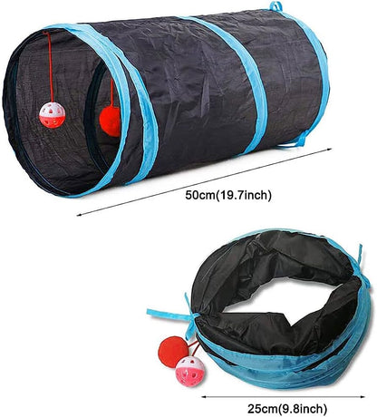 21 Pcs Cat Toys for Indoor Cats Collapsible Cat Tunnel Interactive Feather Teaser Wand Ball Toy for Kitten Cats - Image 9