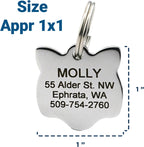 GoTags kitty face shaped pet tag with split ring attachment
