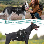 PetAmi Dog Saddle Bag adjusted on a golden retriever proving the snug fit of multiple adjustable straps