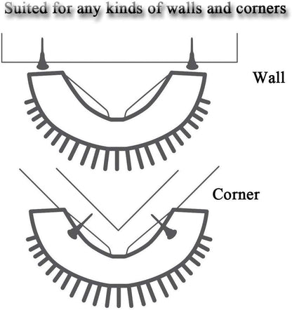 Cat rubbing face against the soft grey wall mounted corner massage tool