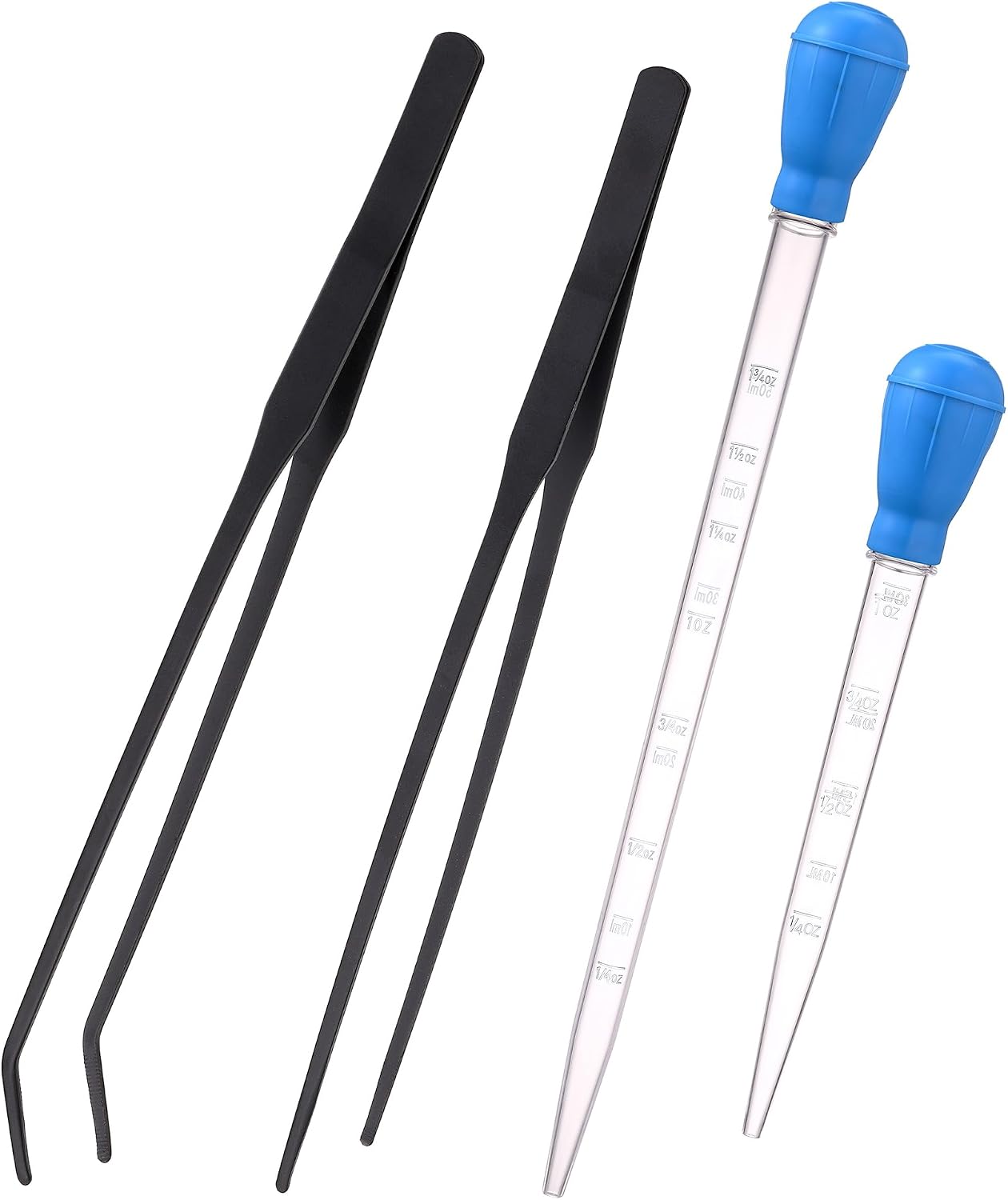 Filhome brand 18.7 inch long marine fish reef feeder syringe packaging and dimensions.