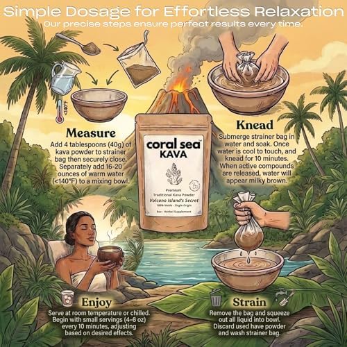 Coral Sea Kava traditional grind packaging showing single origin Vanuatu labeling details