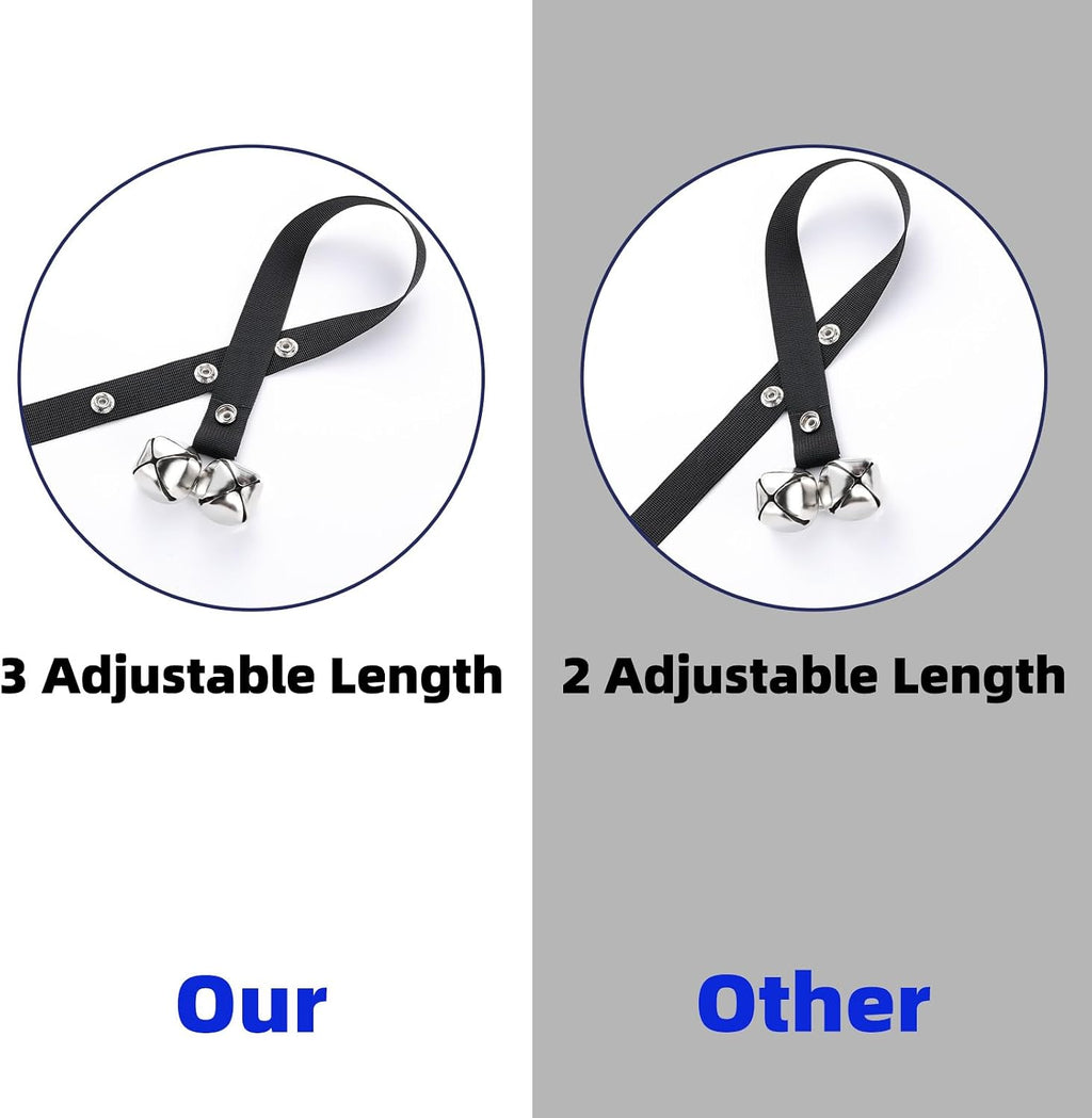 Durable nylon material detail on dog communication bells
