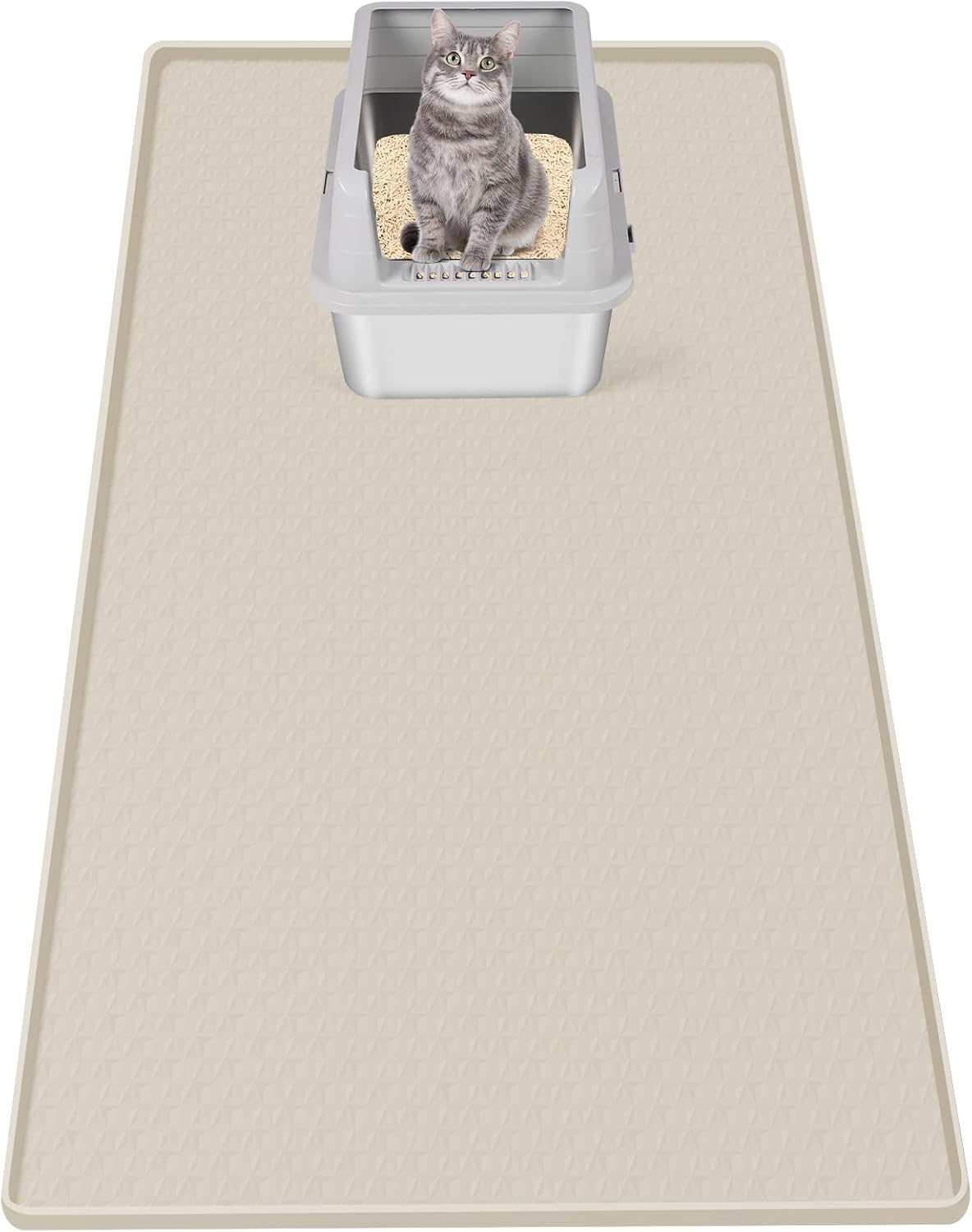 Foldable dark grey dog and cat food bowl mat for clean pet dining areas