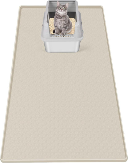 Foldable dark grey dog and cat food bowl mat for clean pet dining areas