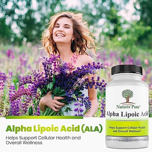 Simply Natures Pure Alpha Lipoic Acid 600mg veggie capsules bottle top view