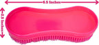 Close up of durable plastic bristles on horse brush