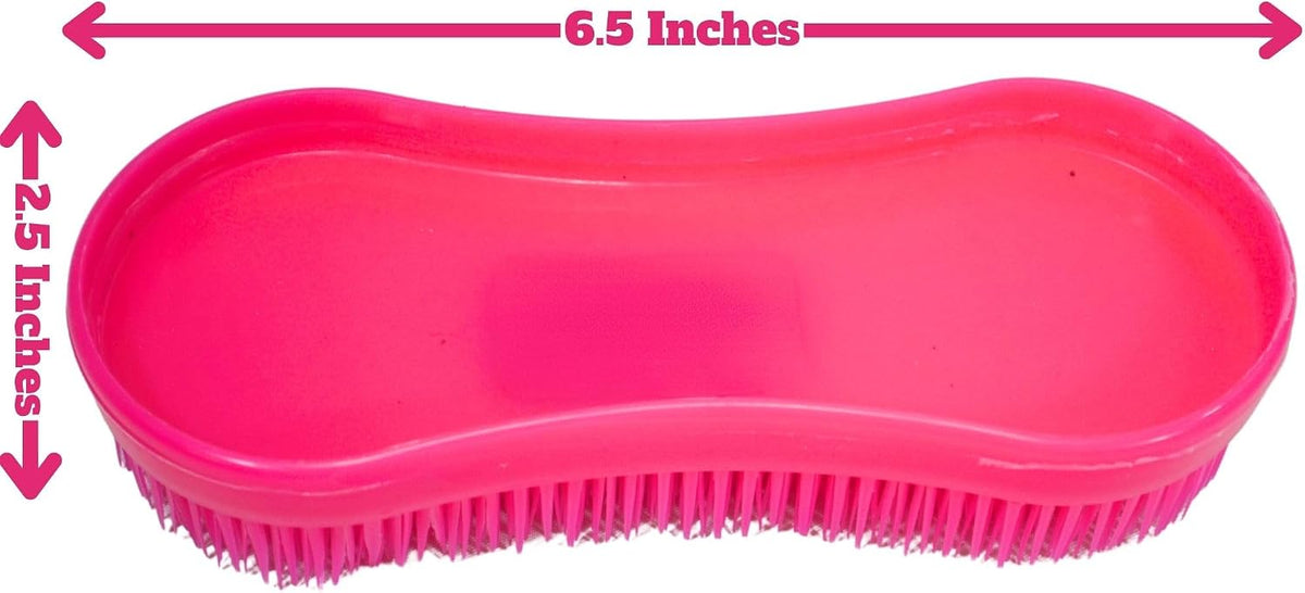 Close up of durable plastic bristles on horse brush