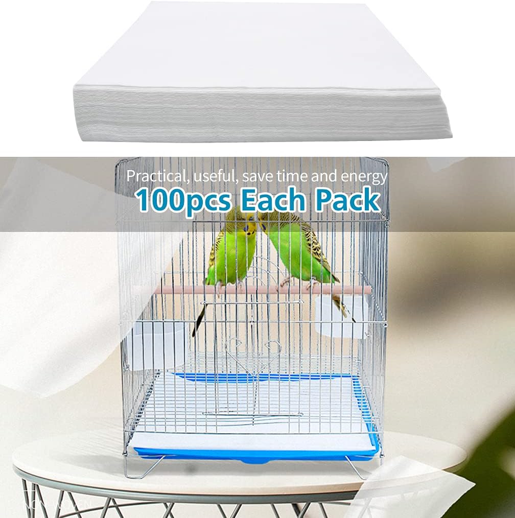 Ruby.Q absorbent bird cage paper placed inside a cage tray