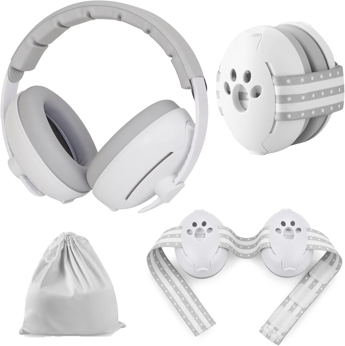 PandaEar baby ear protection headphones gray front view
