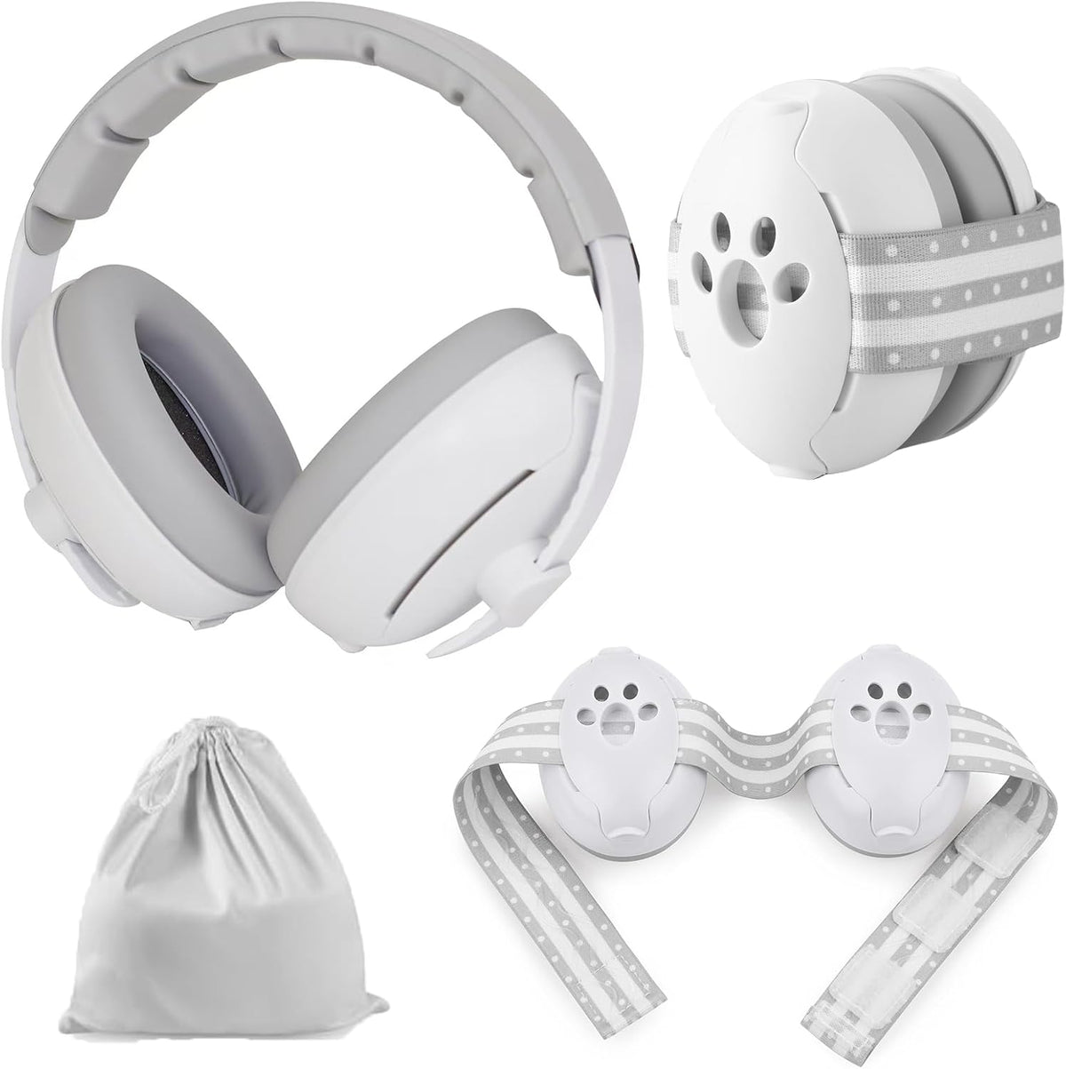 PandaEar baby ear protection headphones gray front view