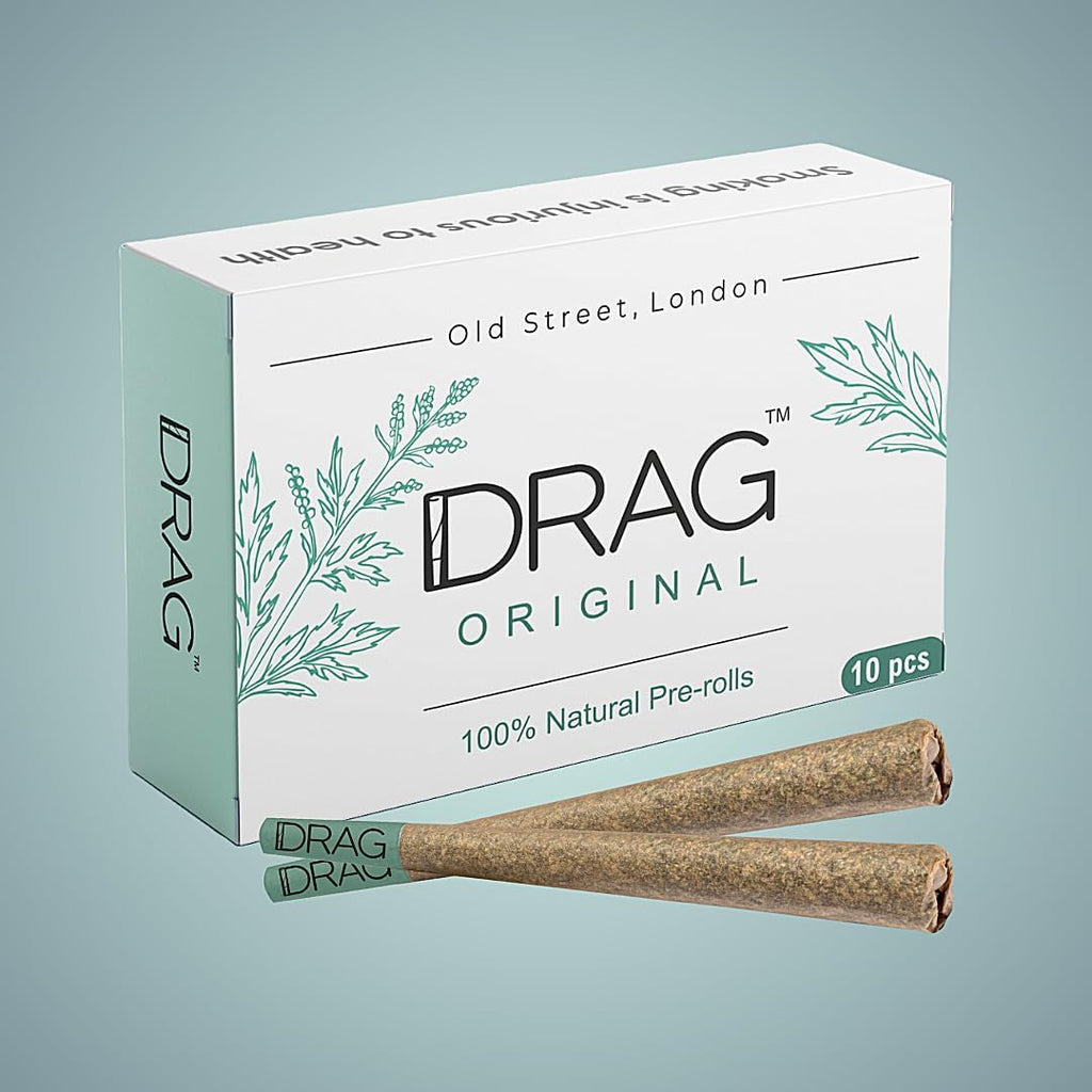 Drag Original herbal smokes front pack view nicotine free
