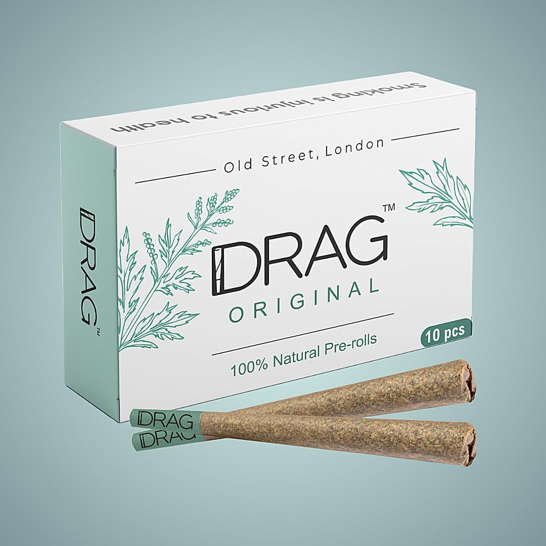 Drag Original herbal smokes front pack view nicotine free