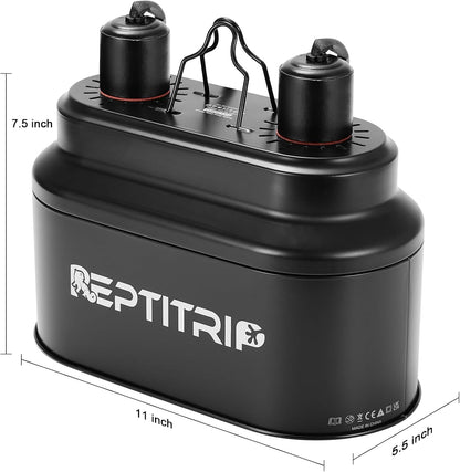 Full spectrum daytime reptile light bulb inside dual dome fixture