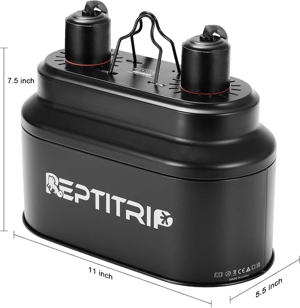 REPTITRIP smart terrarium light fixture showcasing dual independent max one hundred sixty watt sockets