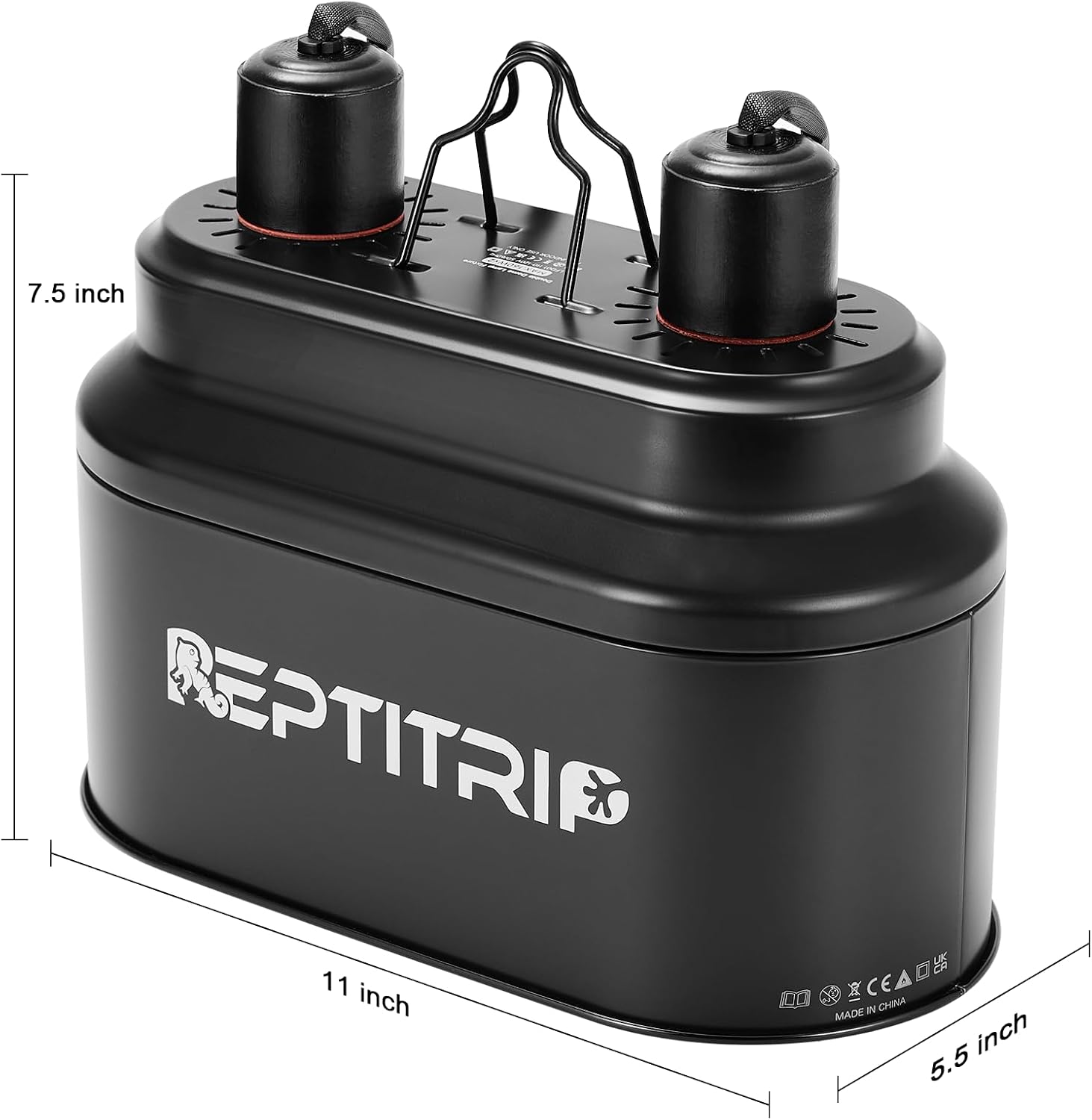REPTITRIP smart terrarium light fixture showcasing dual independent max one hundred sixty watt sockets